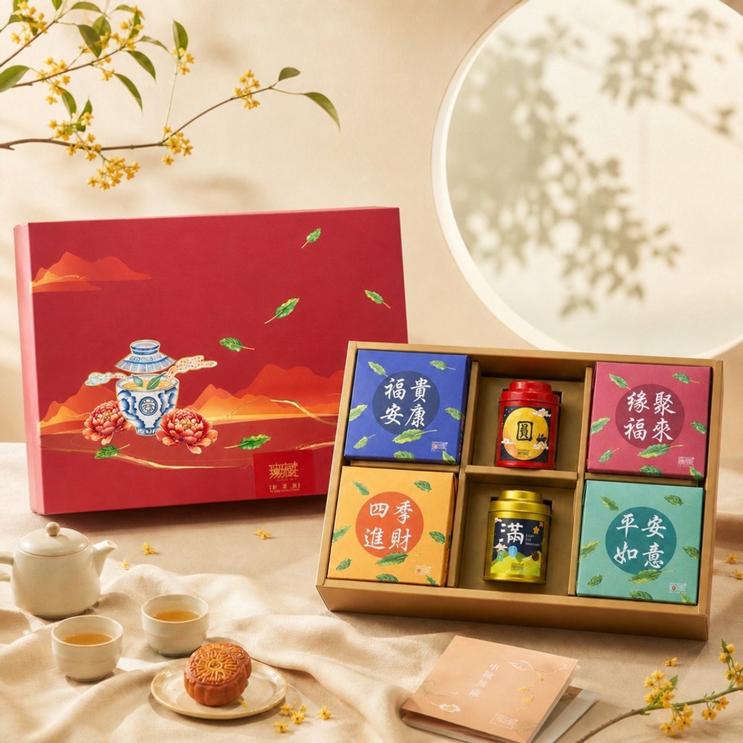 M4【无藏】中秋公益澎湃茶包 + 茶食礼盒【事事圆满】(2 茶 +4 茶食) - 零食/点心 - 新鲜食材 多色