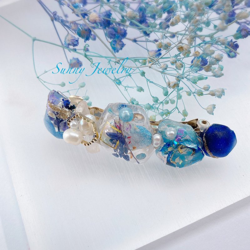 Sunny Jewelry 秋冬蓝矿石发夹(可订制) 图片商品已售出 - 发饰 - 其他材质 蓝色