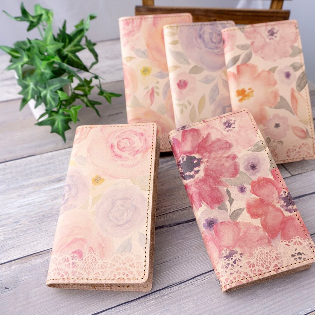 全机种対応 スマホケース 手帐型 姫路レザー【フラワーフェミニン】革 本革 レザー iPhone Xperia IO01K - 手机壳/手机套 - 真皮 粉红色