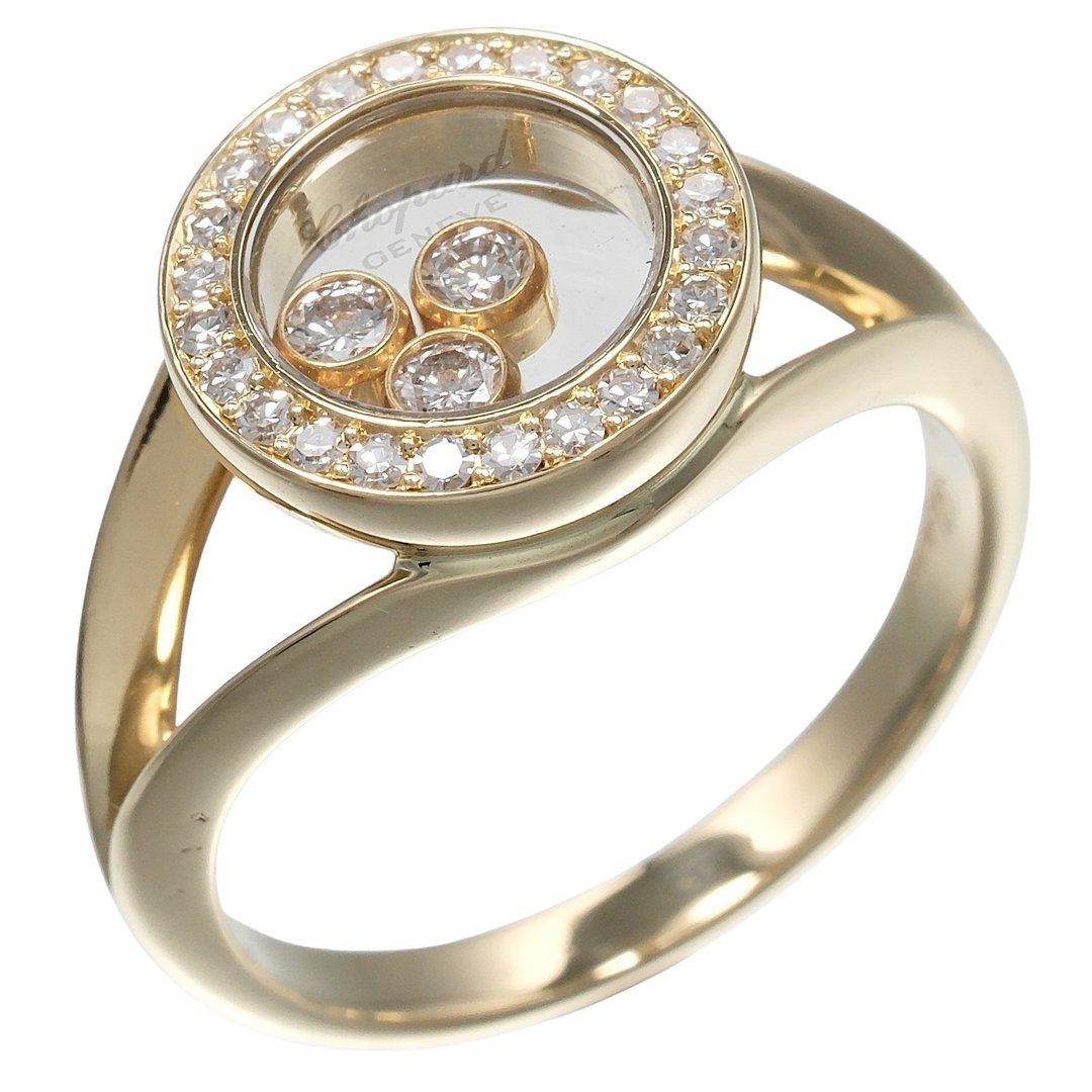 【日本直送】萧邦 Chopard Happy Diamonds Round 11 号 戒指 K18 黄金×钻石 约 5.9g 女仕款【二手】 - 戒指 - 贵金属 金色