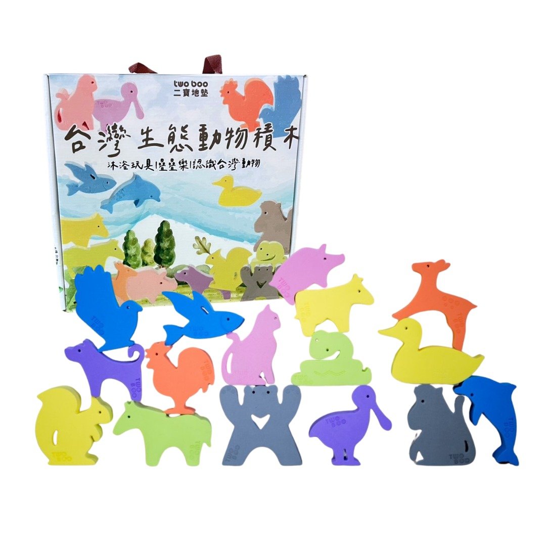 台湾动物积木豪华组 (16 只) 颜色随机 - 玩具/玩偶 - 环保材料 多色