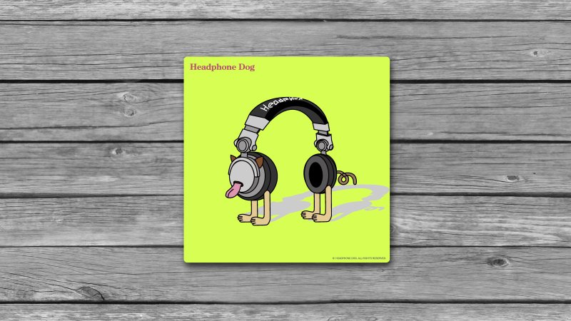 HeadphoneDog手工木框画布/挂饰b01.音乐耳机狗 60x60cm - 画框/相框 - 木头 白色