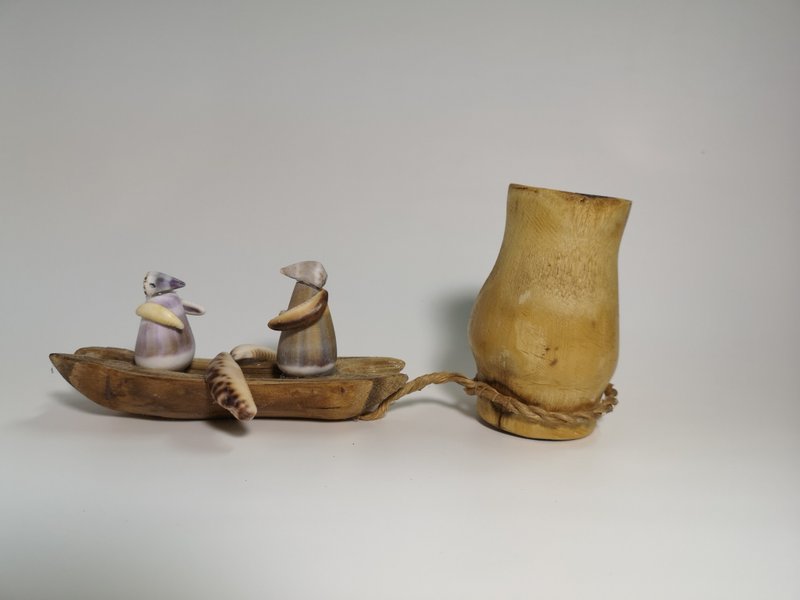 -企鹅去哪-手作笔筒/签筒/花器/置物筒/竹笔筒/造型笔筒/天然竹 - 笔筒/笔座 - 其他材质 卡其色