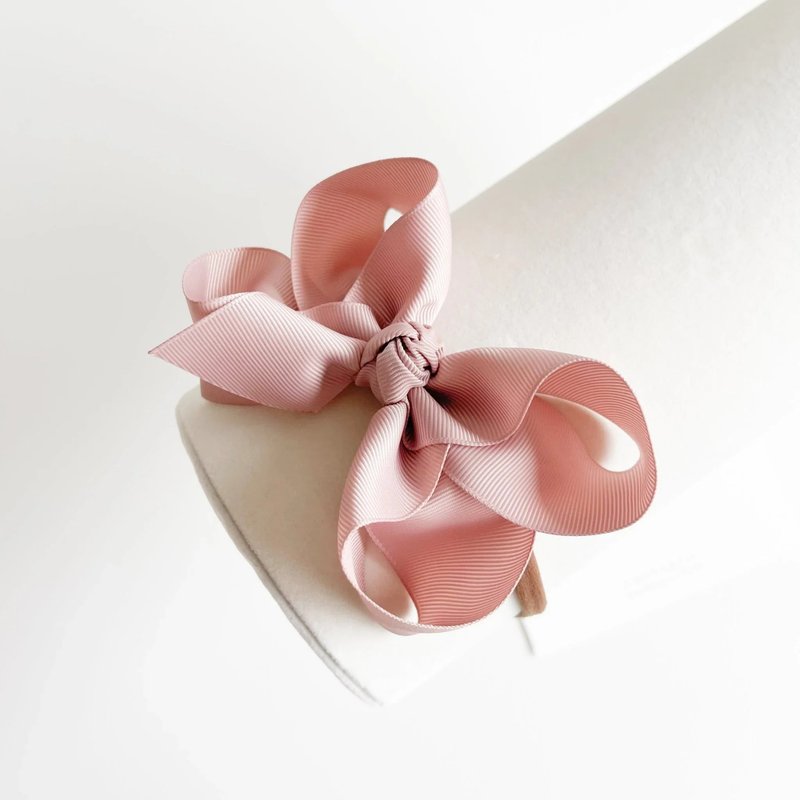 澳洲手工发饰 Chléa & Co.-大蝴蝶结婴儿发带 新生儿发饰 送礼 - 婴儿帽/发带 - 棉．麻 粉红色