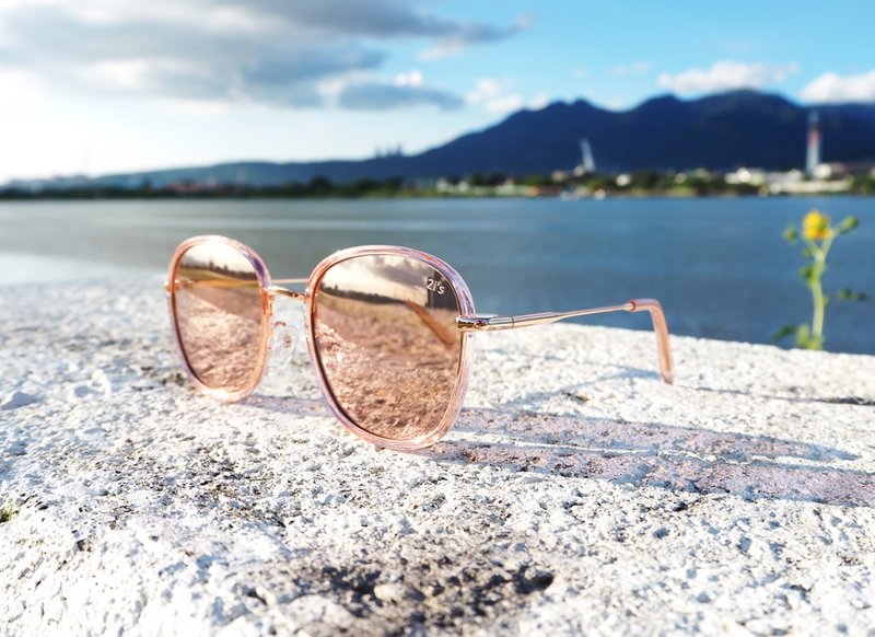 【限量 福利品】2is AshP 太阳眼镜 偏光│百搭方形框│粉红色 - 墨镜 - 其他金属 粉红色