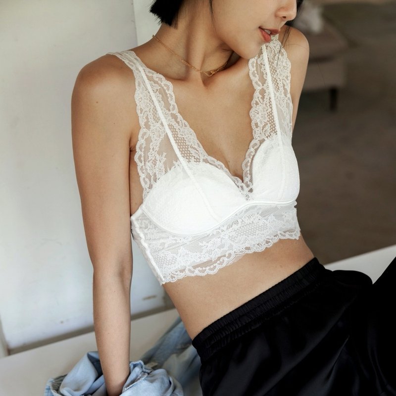 Loft muse 裸感缪斯法式薄蕾丝无钢圈内衣-纯净白 - 女士内衣裤 - 其他材质 白色