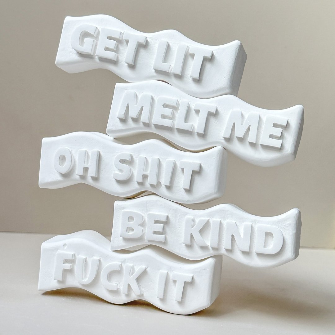 俚语扩香石/Oh Shit/Fuck It/Melt Me/Be Kind/Get Lit - 香薰/精油/线香 - 其他材质 白色