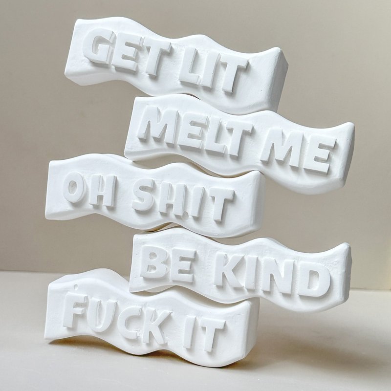 趣味俚语扩香石/Oh Shit/Fuck It/Melt Me/Be Kind/Get Lit - 香薰/精油/线香 - 其他材质 白色