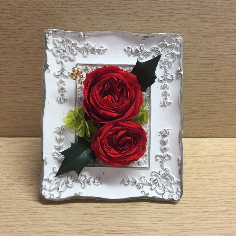 《独家》小朵 红色不凋花 田园玫瑰花相框花礼 - 摆饰 - 其他材质 红色