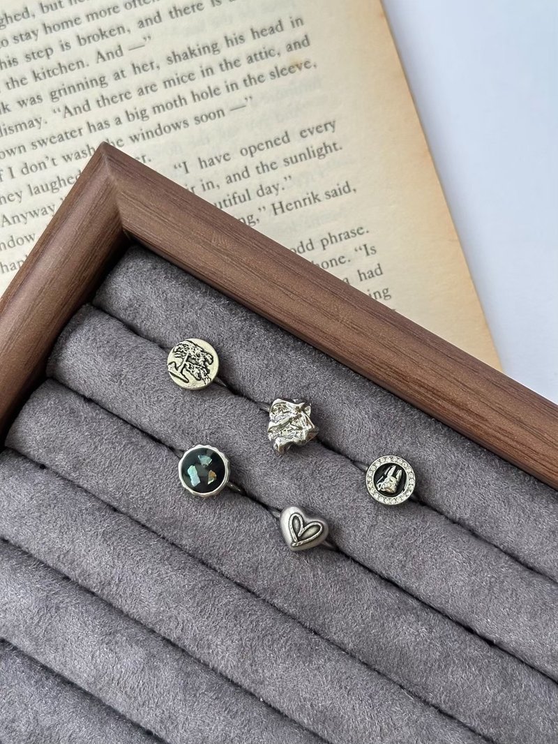 不锈钢 质感银钮扣戒指 - 戒指 - 不锈钢 