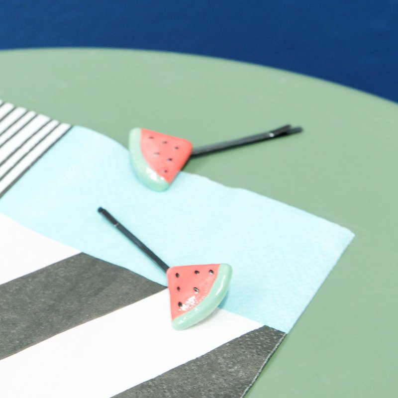 Flower hair clip - 发带/发箍 - 陶 红色