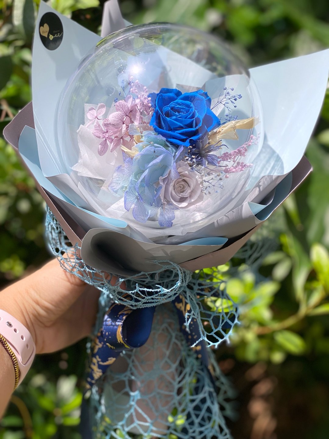 韩风气球花束 波波球花束 不凋花 情人节花束 毕业花束 生日花束 - 干燥花/捧花 - 植物．花 粉红色