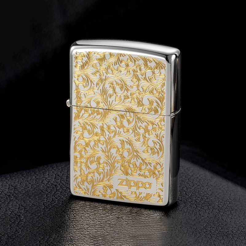 【ZIPPO官方旗舰店】经典唐草(白金)防风打火机 ZA-2-23A - 其他 - 铜/黄铜 