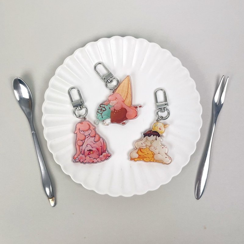 冰淇淋系列吊饰 - 钥匙链/钥匙包 - 压克力 