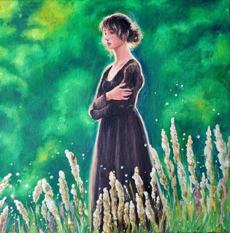 Girl Painting 女孩 Landscape Painting On Canvas 原创油画 Hanging Painting 风景挂画 花卉植物 - 海报/装饰画/版画 - 其他材质 多色