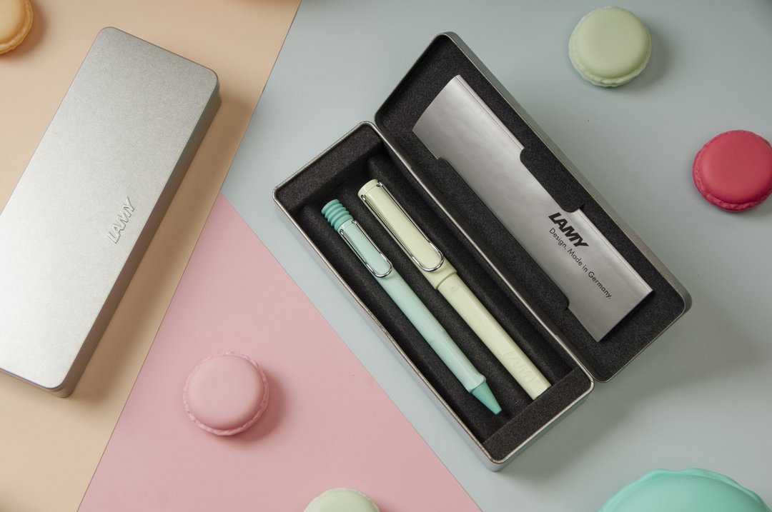 LAMY 双入铁礼盒  (钢珠笔+原子笔) / safari狩猎者系列- (绿+蓝) - 圆珠笔/中性笔 - 塑料 
