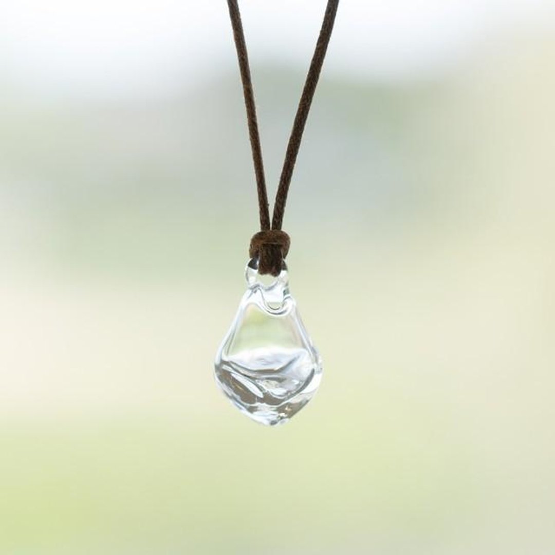Ice aroma pendant clear - 项链 - 玻璃 透明