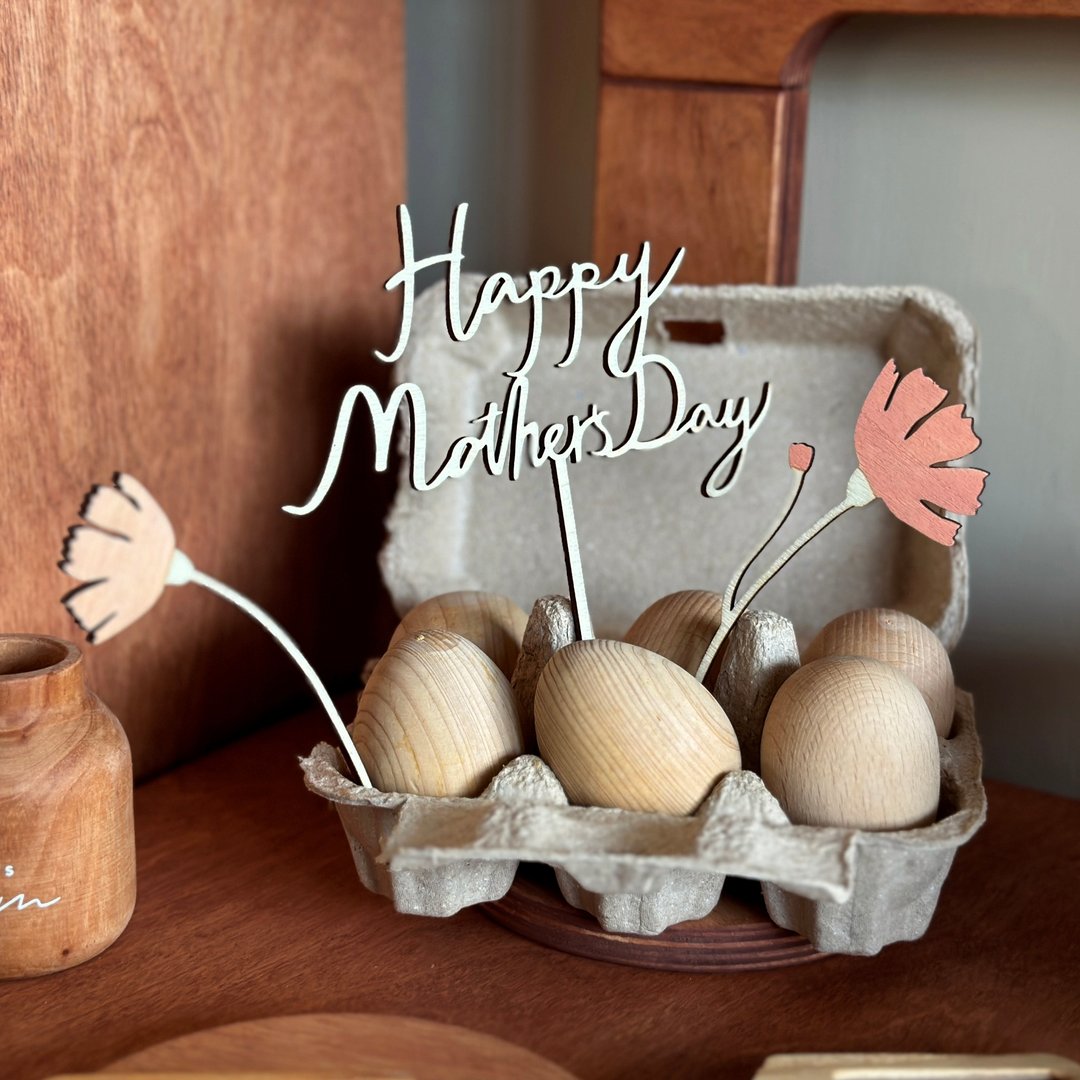 -小青山- Happy Mother's day 三件组合装饰插牌 - 木工/竹艺/纸艺 - 木头 