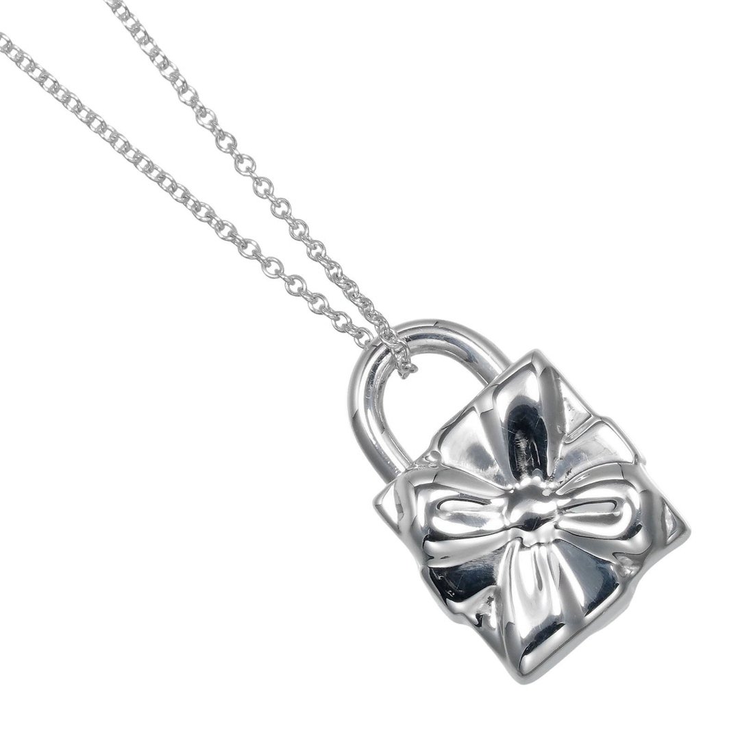 【日本直送】蒂芙尼 TIFFANY&Co. 缎带盒锁项链 纯银 925 约 15.6g【二手】A 级 - 项链 - 银 银色