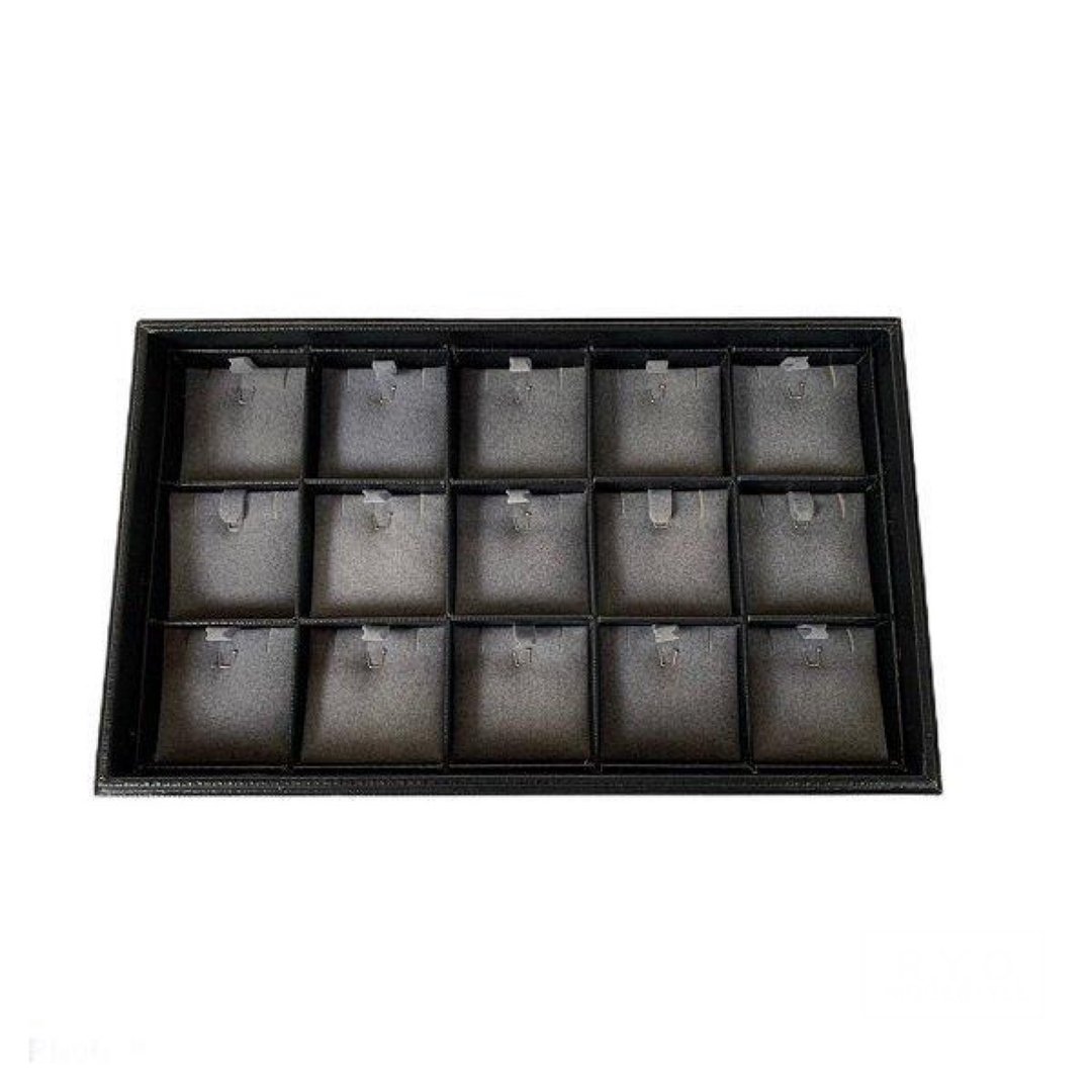 tray necklace 15 squares - 收纳用品 - 真皮 黑色