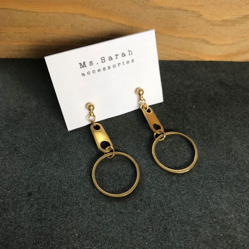 黄铜耳环_裁缝师(可改夹) - 耳环/耳夹 - 铜/黄铜 金色