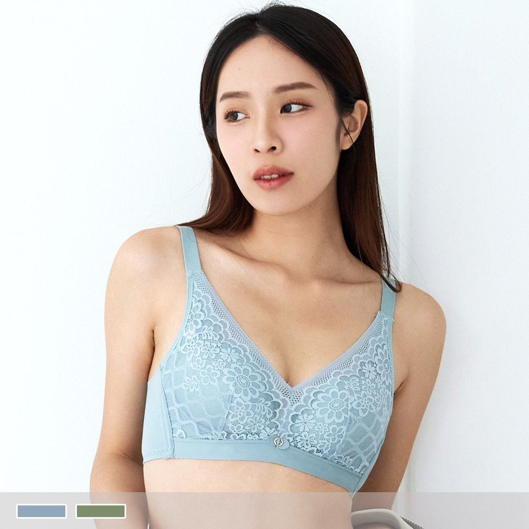 Pink Lady 无钢圈 BC罩杯 青空春野 均匀微加厚 集中包覆单件内衣 - 女士内衣裤 - 尼龙 绿色
