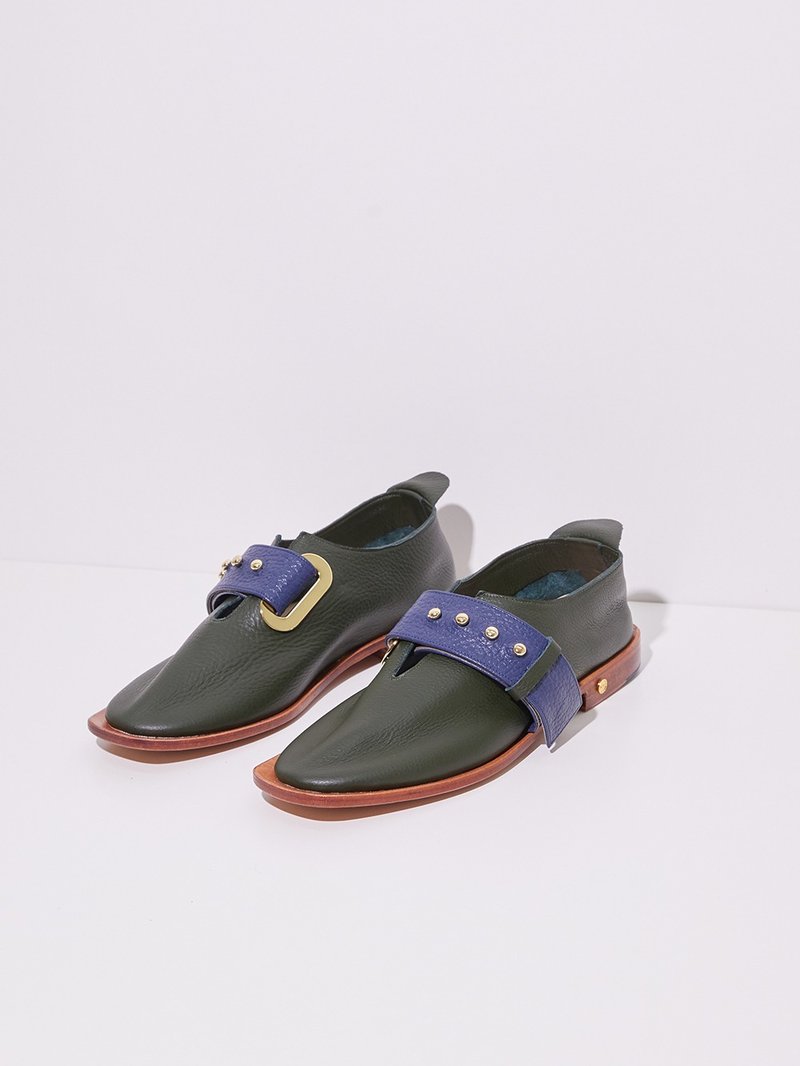 3.1 THE RETOUR FLAT / AVOCADO - 女款休闲鞋 - 真皮 卡其色