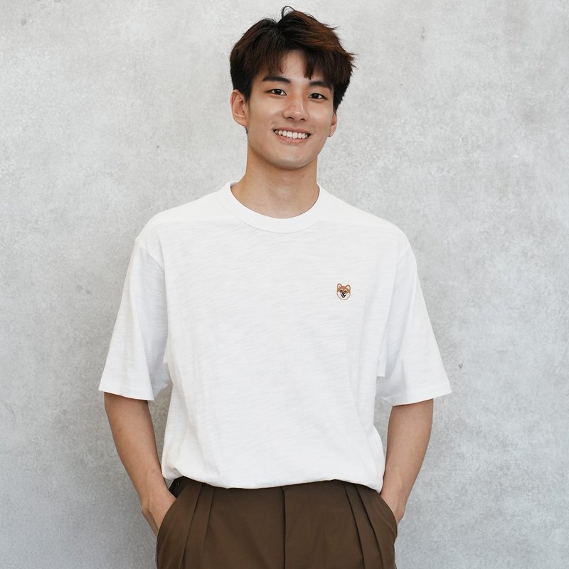 【PJai】竹节棉Tee - 白色//深灰色 (TP1609) - 男装上衣/T 恤 - 棉．麻 白色