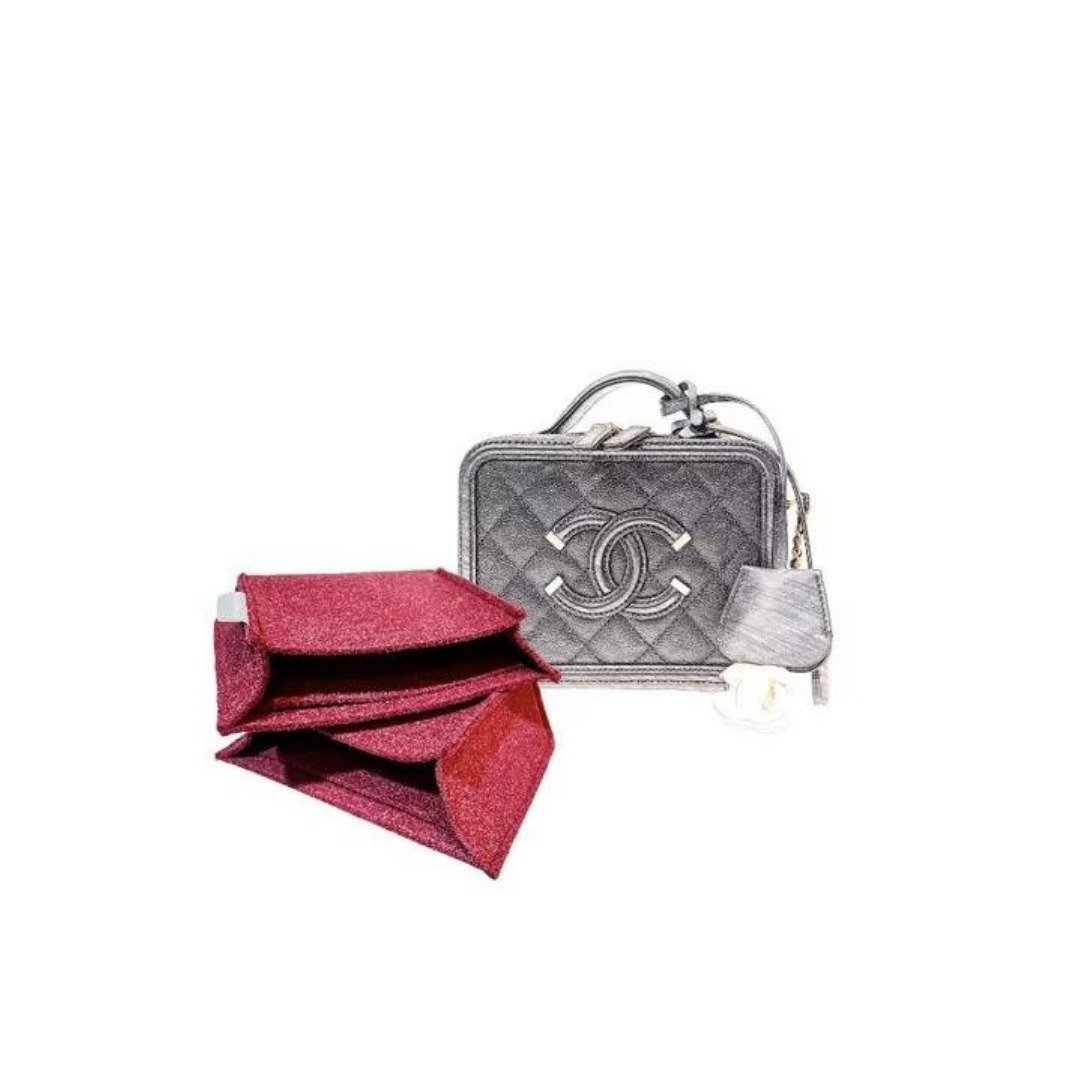 手制内袋-Chanel CC FIligree Vanity Case Small 17cm - 化妆包/杂物包 - 其他材质 多色