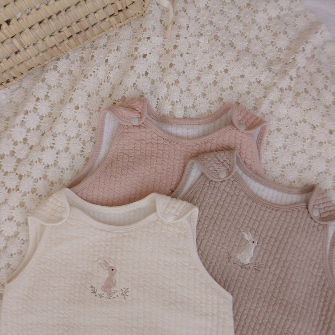 韩国可爱兔子刺绣图案纯棉保暖睡袋 •Rabbit Sleeping Vest• - 童装外套 - 棉 