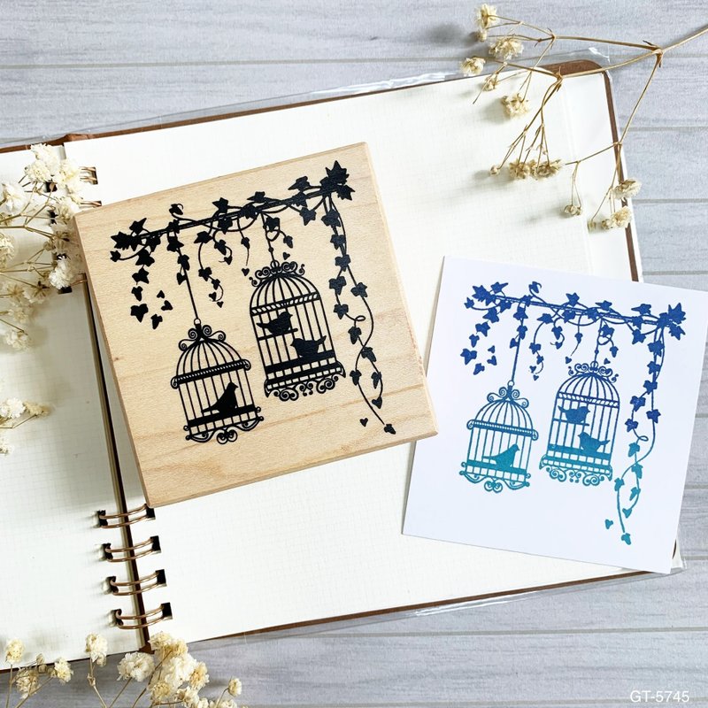 枫木印章-垂叶与鸟笼 GT-5745 - 印章/印台 - 木头 