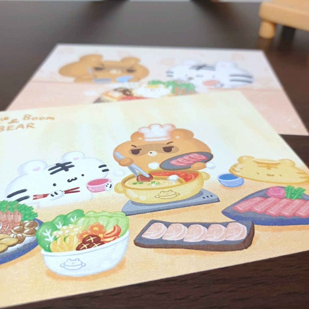 涮涮锅/牛奶熊锅 - 美食明信片 - 系列4 - 卡片/明信片 - 纸 橘色