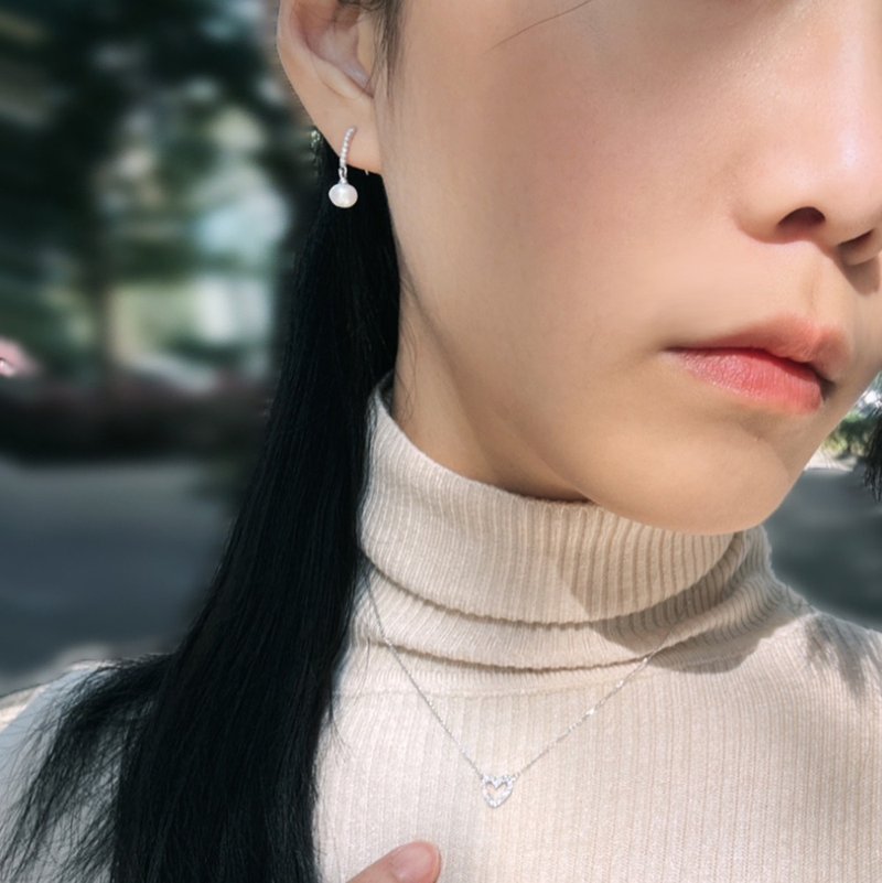 18K金 天然钻石 珍珠耳环 日常百搭 轻奢珠宝 - 耳环/耳夹 - 珍珠 