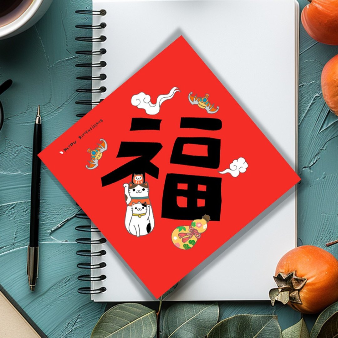 创意斗方/福/原创设计/挥春/猫咪 - 红包/春联 - 纸 