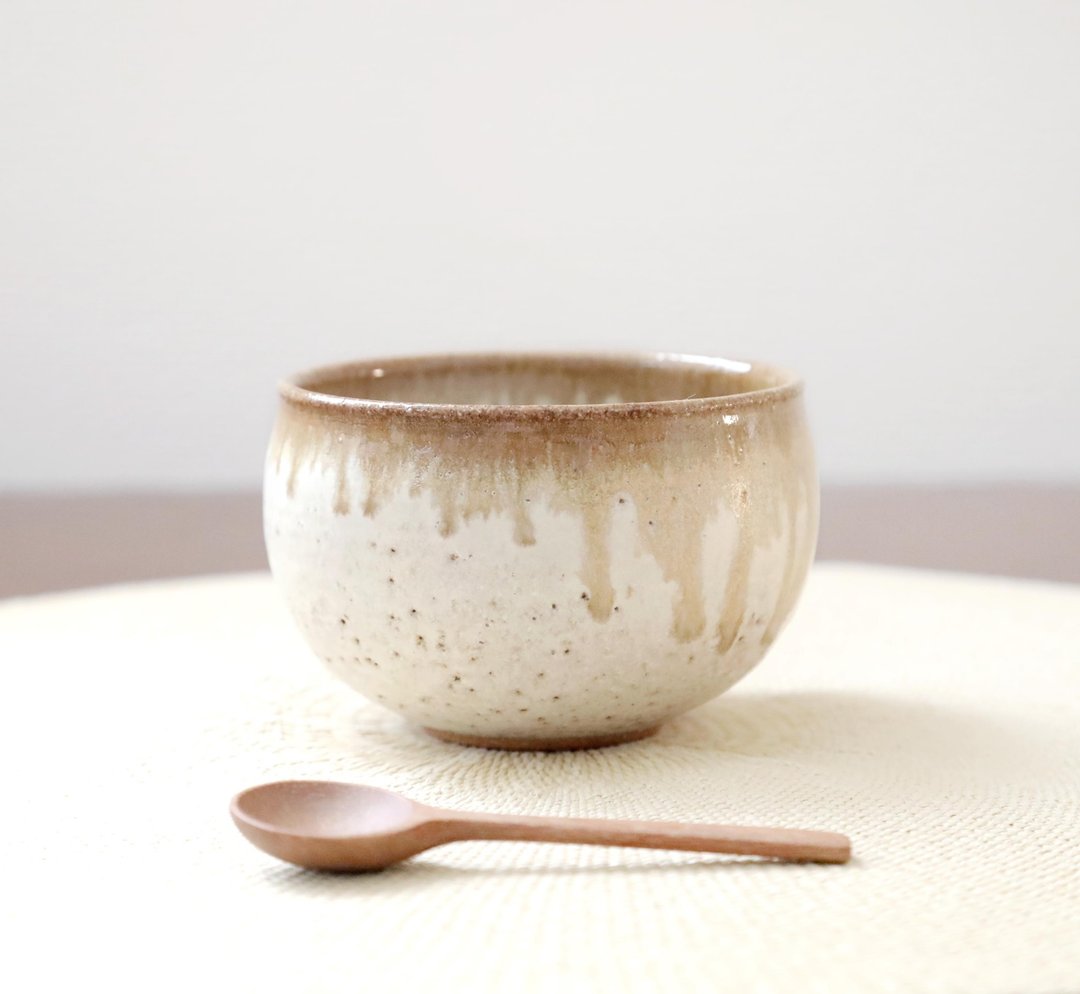 赤陶土与雾面釉琥珀色汤杯 - 碗 - 陶 卡其色
