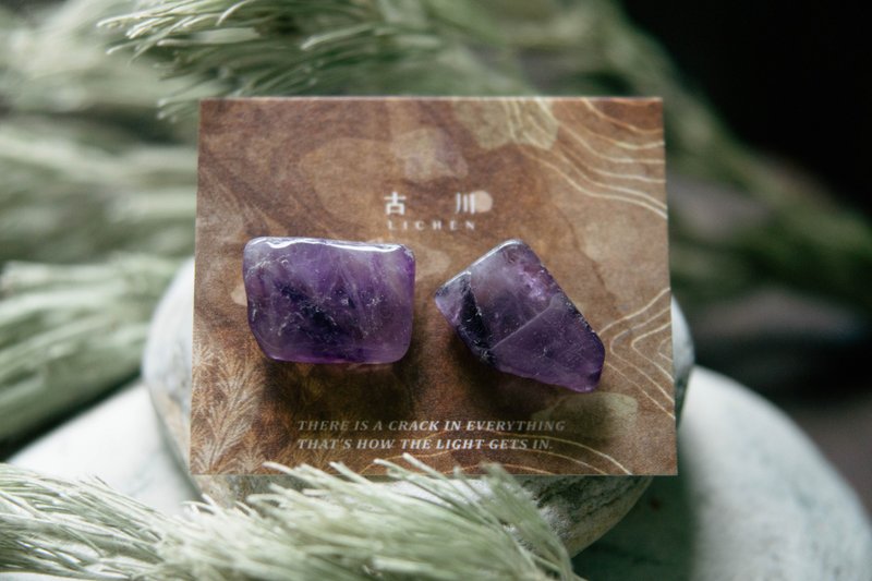 CRACK | 矿物系耳环 |  EARRINGS - 耳环/耳夹 - 水晶 紫色