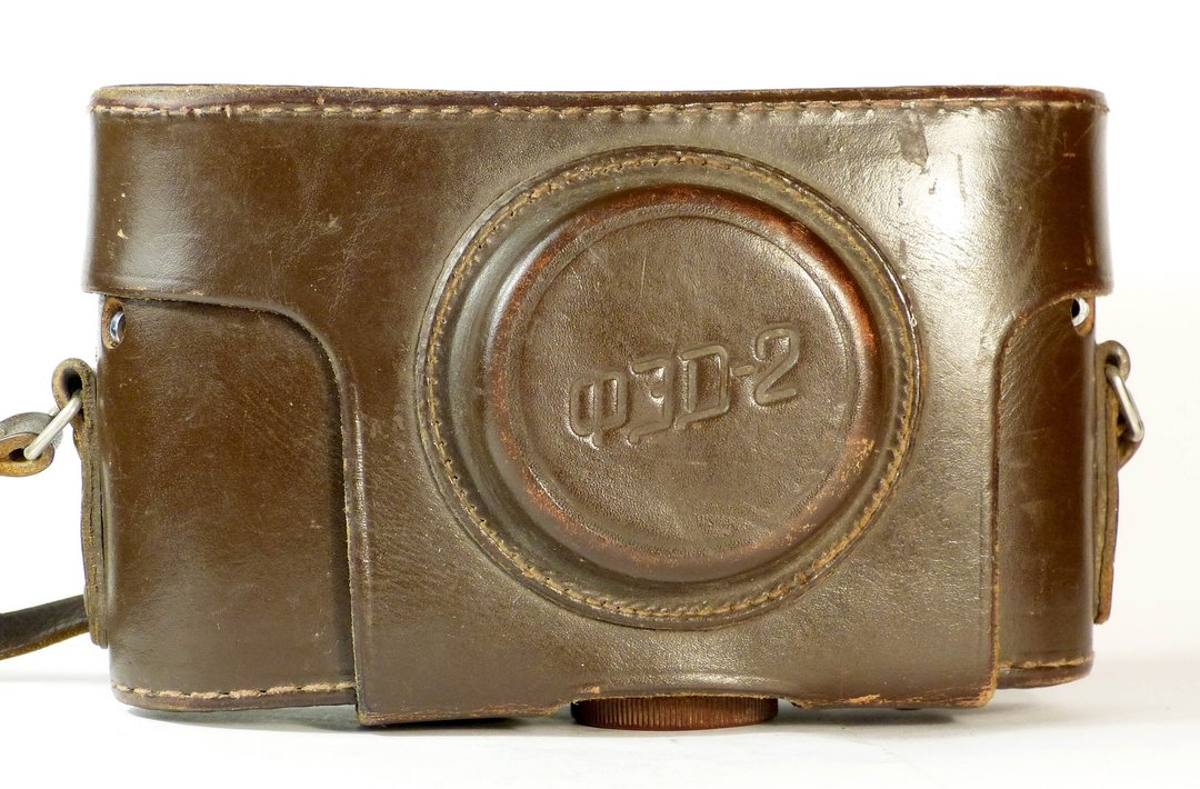 Genuine hard leather case camera bag for FED-2 with strap rangefinder USSR - 相机 - 真皮 咖啡色
