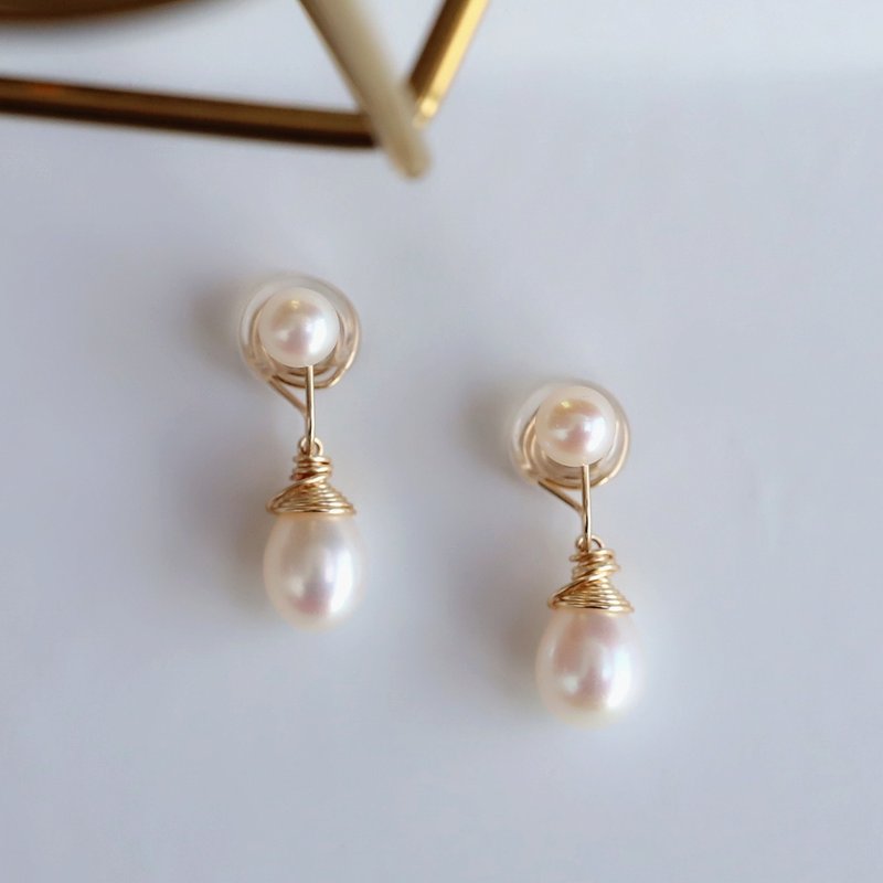无佩戴感淡水珍珠耳夹 - 耳环/耳夹 - 珍珠 