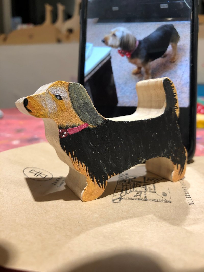 腊肠狗-彩绘积木DIY材料包 - 插画/绘画/写字 - 木头 咖啡色