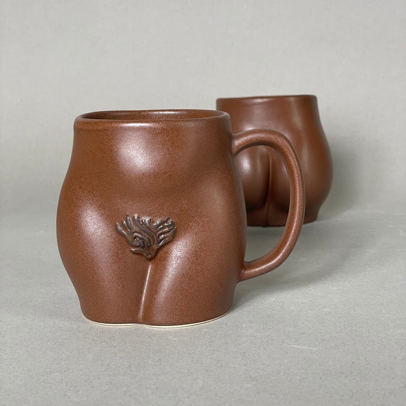 Pubic hair handmade ceramic mug - 咖啡杯/马克杯 - 陶 