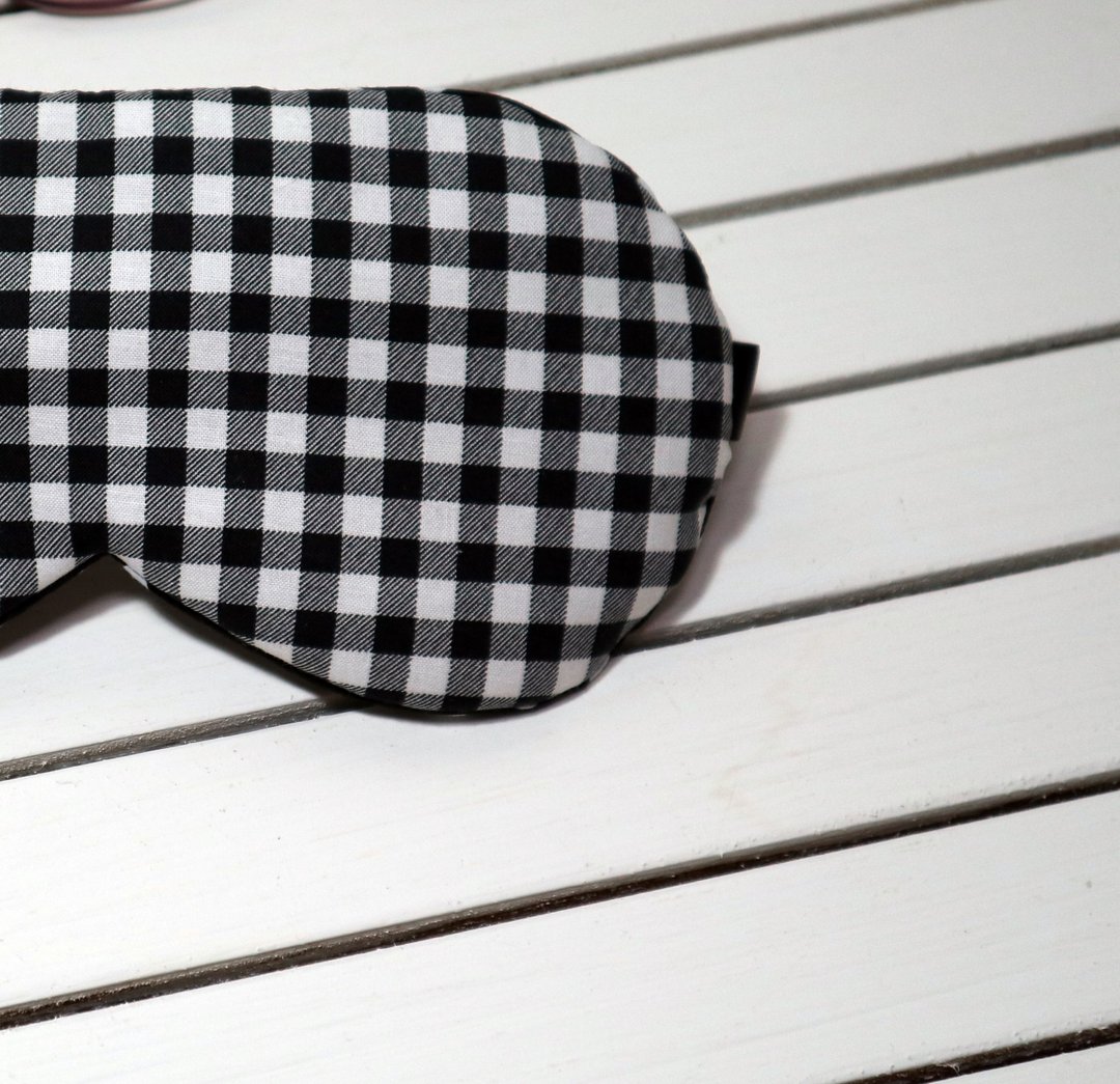 黑白格子  可调式睡眠眼罩  sleep mask - 眼罩 - 棉 多色