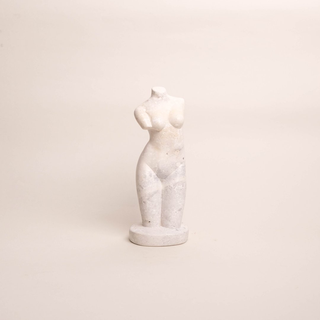 尼加拉瓜石雕摆件:女体模特No.317 - 摆饰 - 石头 白色