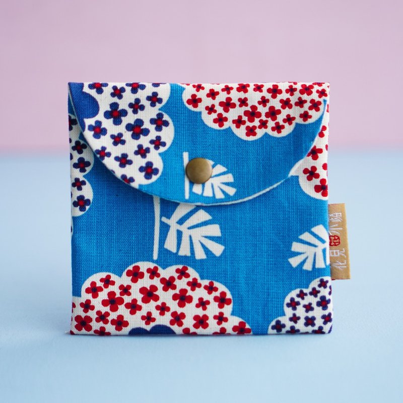 防疫好礼 | 可挑选花布订制.医疗口罩对折收纳袋.卫生棉零钱 - 其他 - 棉．麻 蓝色