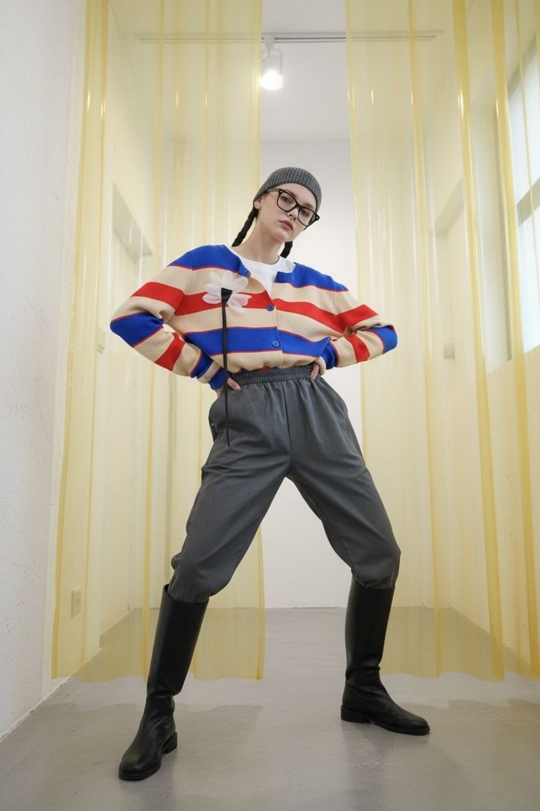 2025fw 拼色针织top - 女装上衣 - 其他材质 
