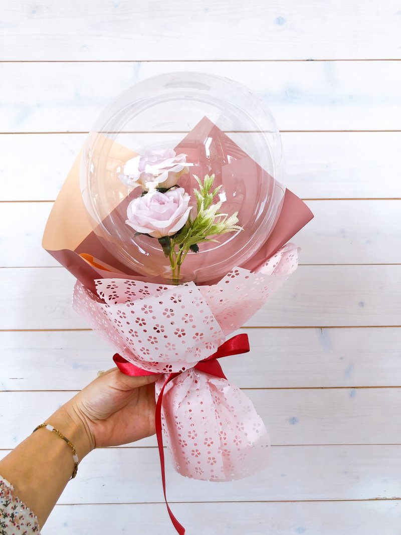 韩式气球花束/典雅粉红小玫瑰/情人节礼物/开幕礼/毕业礼物 - 其他 - 其他材质 红色