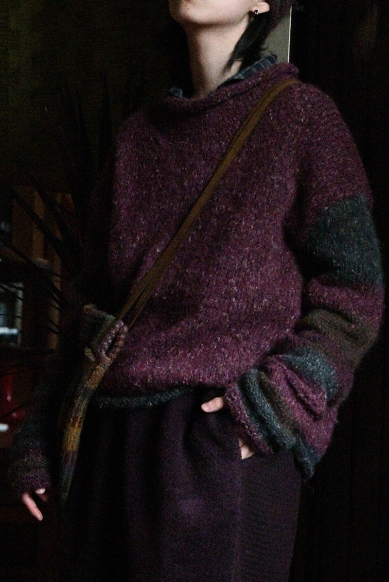 复古文青 寬鬆羊毛针织半高领毛衣 - 女装针织衫/毛衣 - 其他材质 多色
