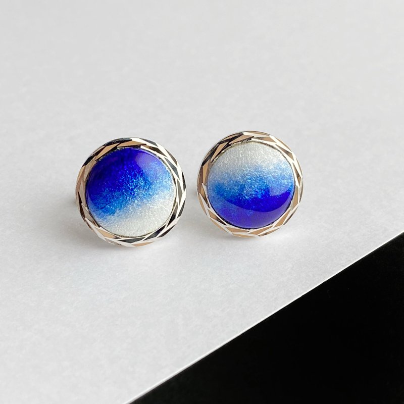 Silver Cufflinks [Royal Blue] Cloisonne Cufflinks Cufflinks Sterling Silver Cloisonne - 袖扣 - 银 蓝色