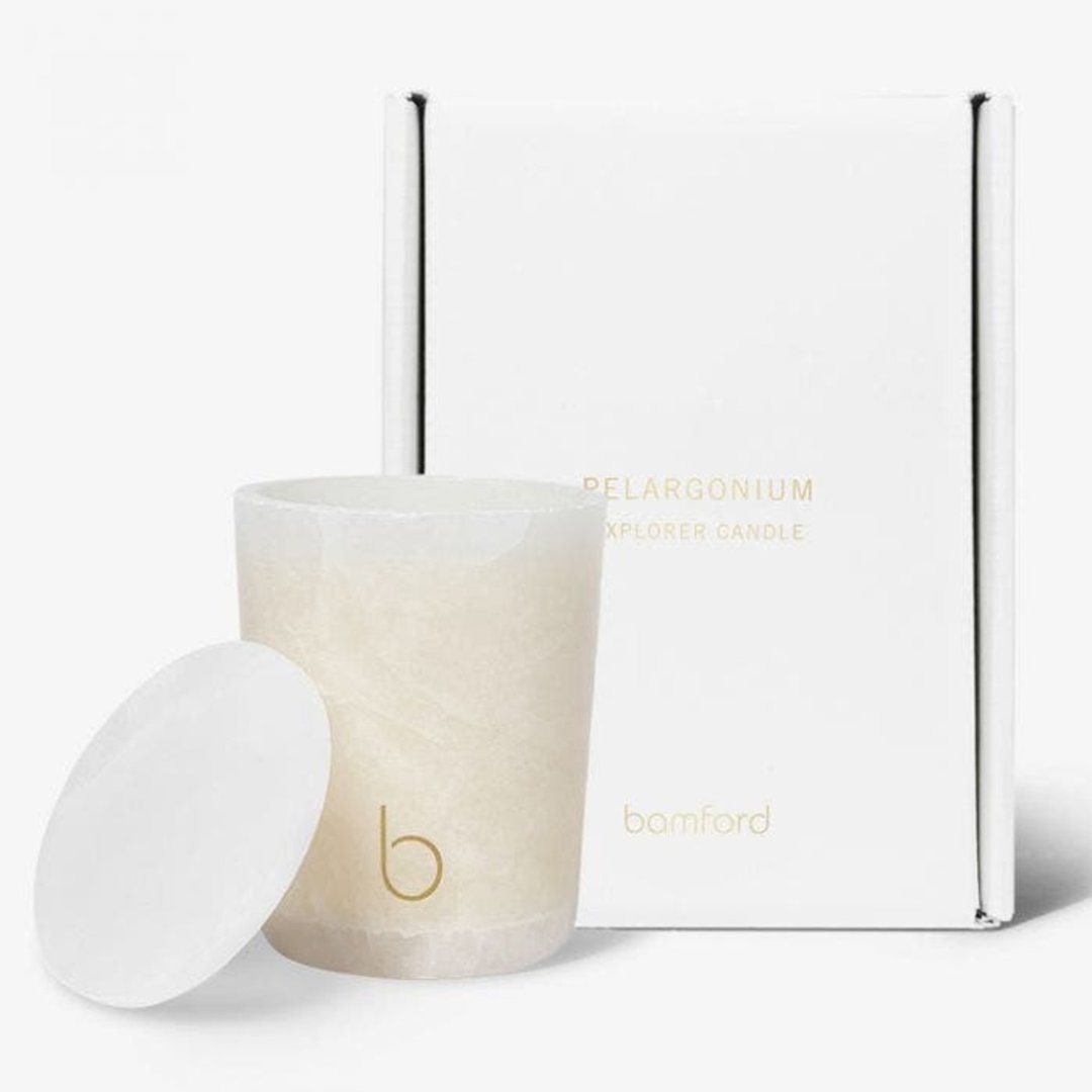 【情人节礼物】Bamford 熙月雪花石香氛蜡烛 (附烛盖) 300g - 蜡烛/烛台 - 玻璃 白色