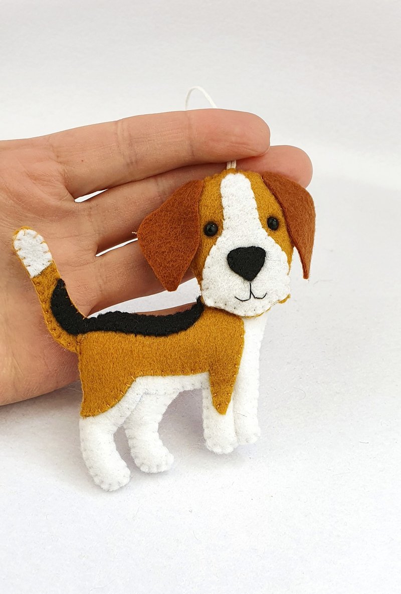 Beagle puppy felt ornament - 玩偶/公仔 - 聚酯纤维 
