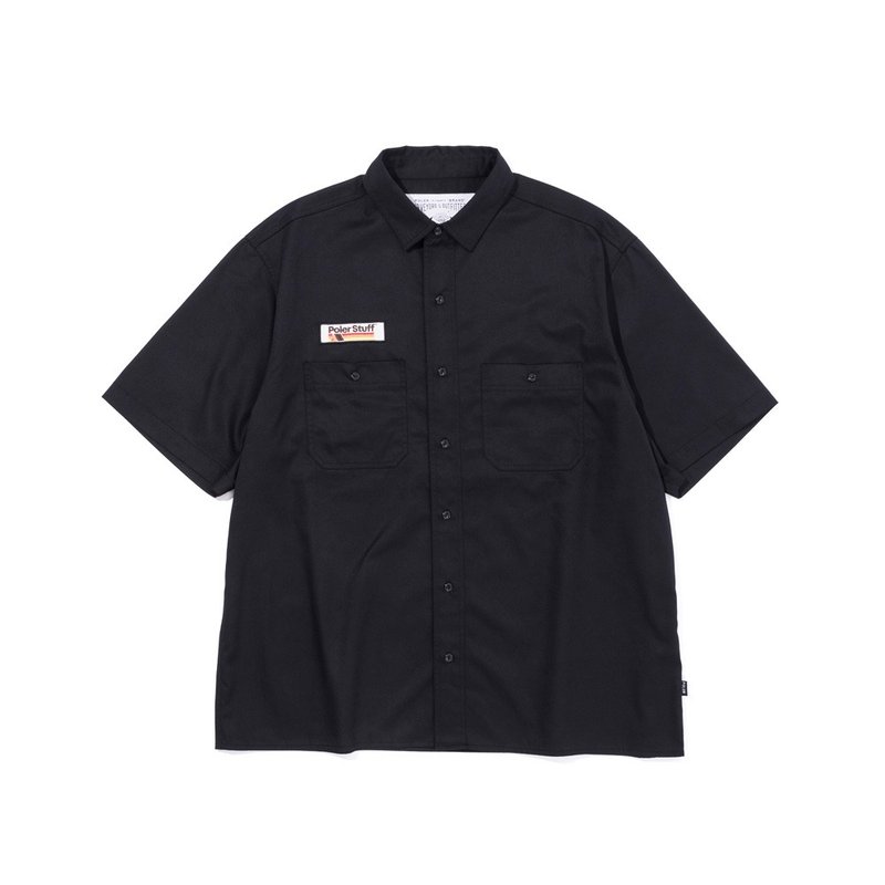日本限定 POLER RELAX WORK SHIRT EMB 电绣工装衬衫  / 黑色 - 男装衬衫 - 聚酯纤维 黑色